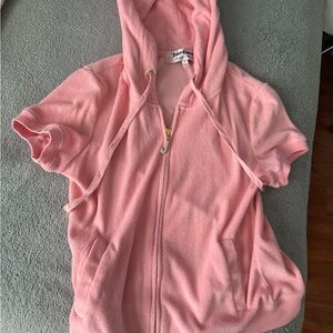 Juicy Couture Pink Short Sleeve zip up Set with shorts